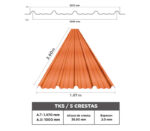 echo termoacústico UPVC de 38 mm de altura, ancho total 1070 mm, útil 1000 mm y 2 mm de espesor, ideal para aislamiento térmico y acústico